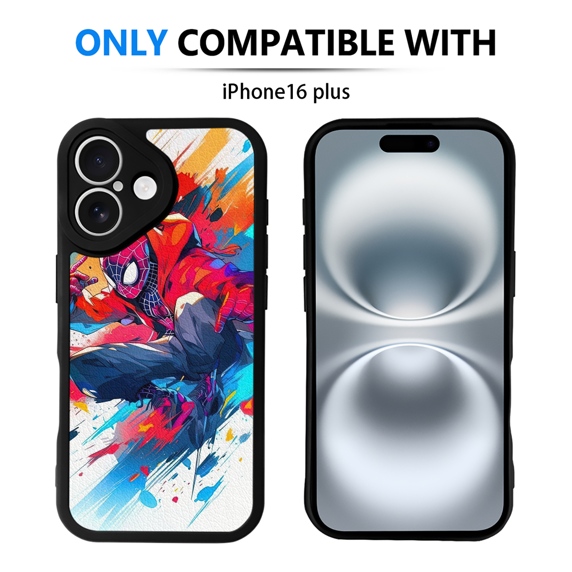 （画像用） Spider Man スパイダーマン 【iPhone 16シリーズ対応】シリコンスマホケース（レザー調） 材質：シリコン